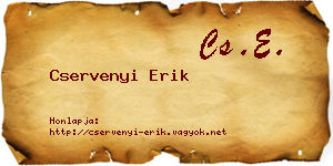 Cservenyi Erik névjegykártya